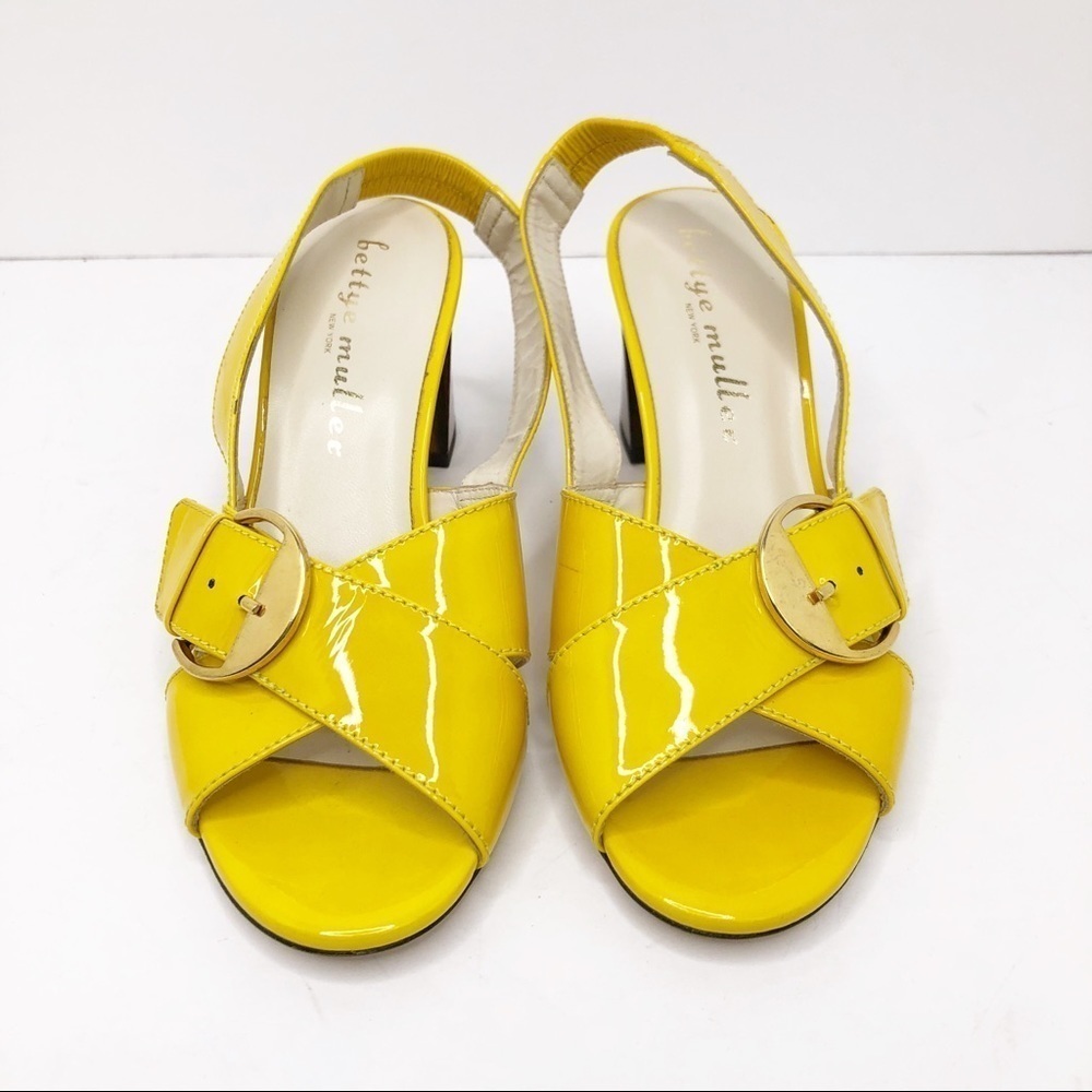BETTYE Muller Yellow Patent leather sling back shoes - Picture 2 of 15